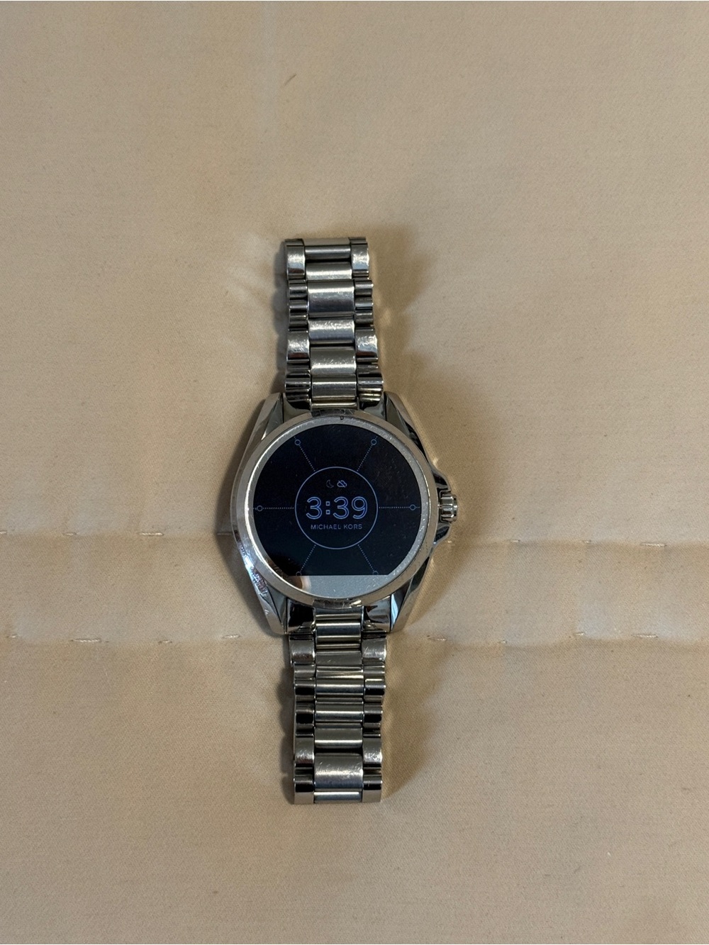 Michael Kors Silver-Tone Smartwatch with Digital Display